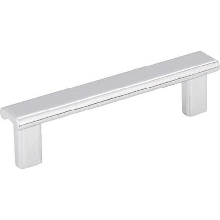 96 Mm Center-to-Center Polished Chrome Square Park Cabinet Pull